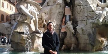 Ester Ríos llega a Roma, luego de estudiar en La Estancia (Facebook)