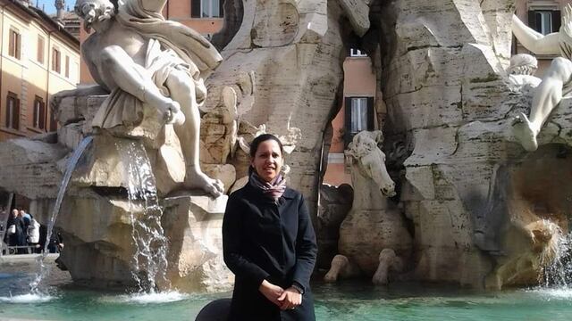 Ester Ríos llega a Roma, luego de estudiar en La Estancia (Facebook)