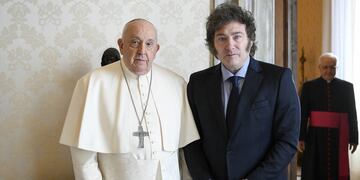 Javier Milei y el Papa Francisco, reunidos de manera privada en el Vaticano. Foto: Gentileza