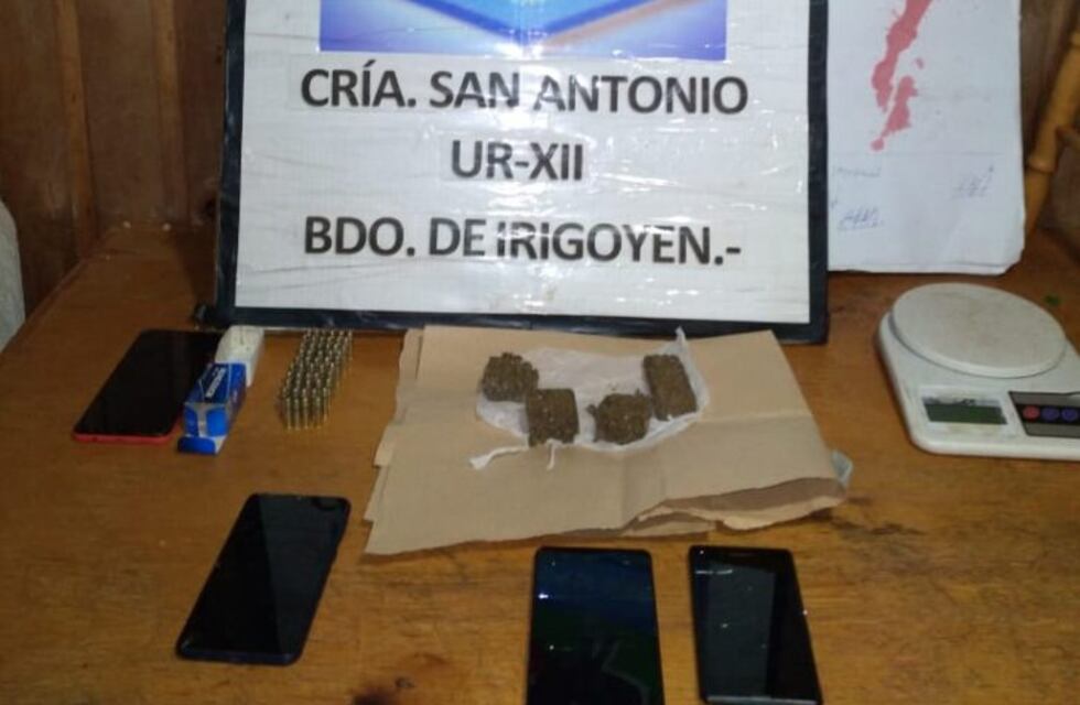 San Antonio: incautan proyectiles de arma de fuego y marihuana en un allanamiento