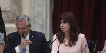 Alberto Fernández y Cristina Kirchner en la apertura de las Sesiones Ordinarias