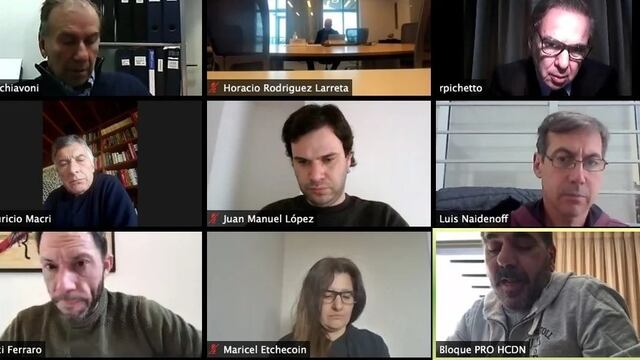 Reunión virtual de la mesa de Juntos por el Cambio