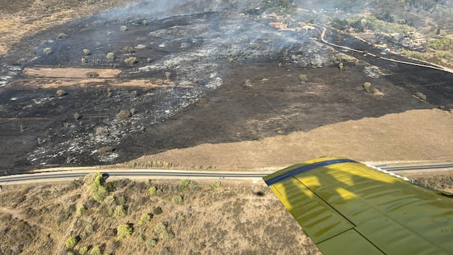 Trabajan 79 efectivos en el combate del fuego.