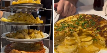 Fue a un bodegón que ofrece una torre de milanesas con papas y se sorprendió con el precio: cuánto gastó.