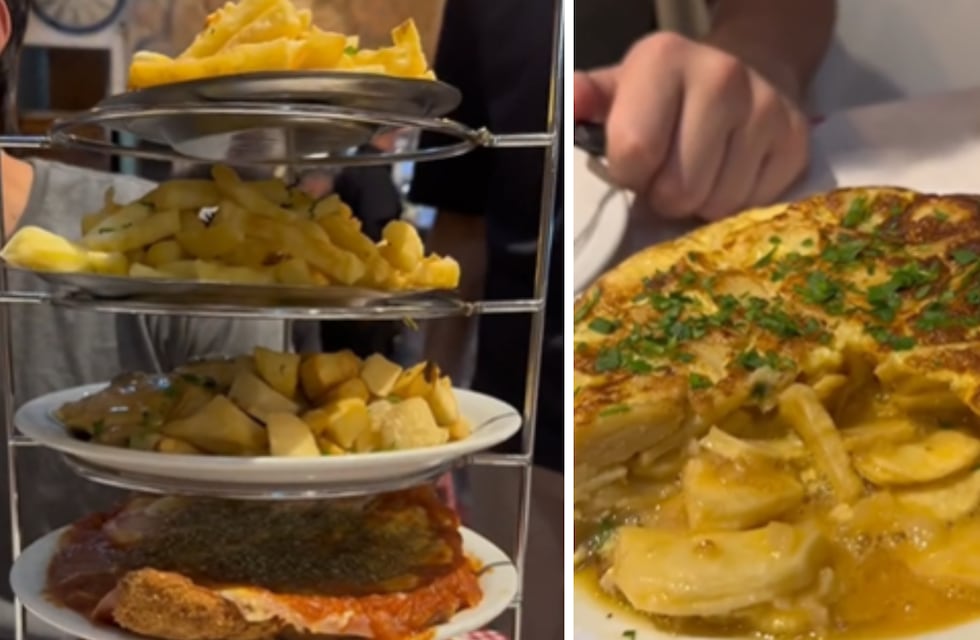 Fue a un bodegón que ofrece una torre de milanesas con papas y se sorprendió con el precio: cuánto gastó