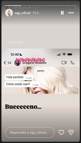 Wanda Nara expuso a Grego Rosello y mostró lo que le mandó
