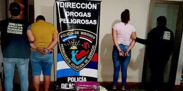 Posadas: pareja detenida por transportar más de 28 kilogramos de droga. Policía de Misiones