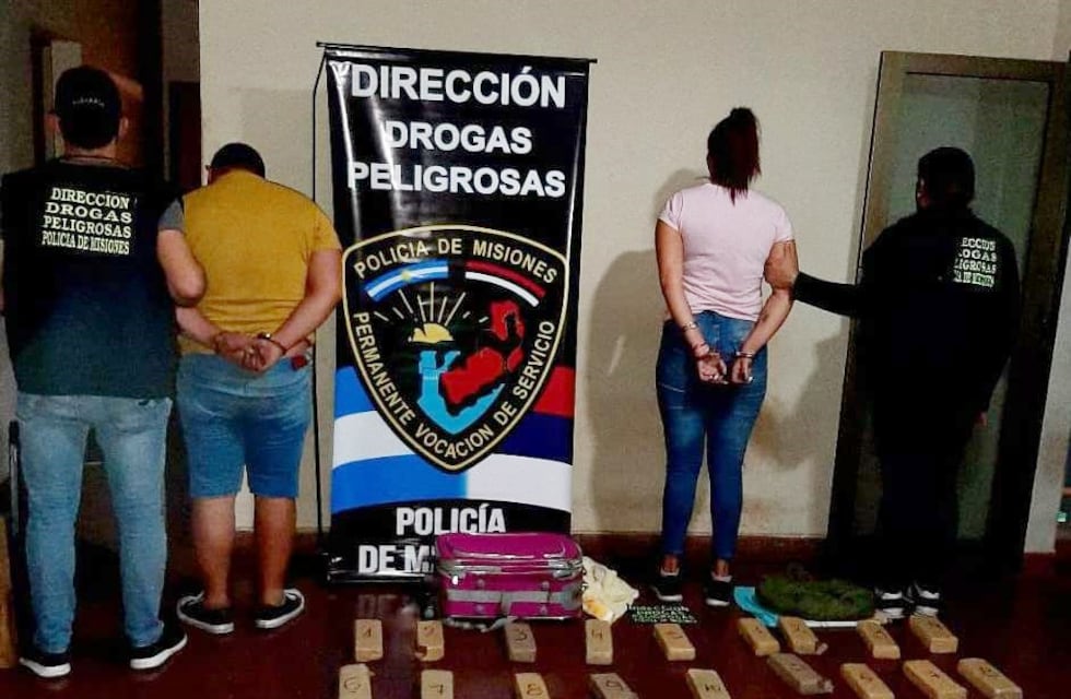 Posadas: pareja detenida por transportar más de 28 kilogramos de droga