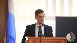 El intendente de Rafaela, Leonardo Viotti, inaugura el año legislativo en Rafaela.