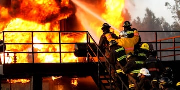 Simulacro de incendio en el Corsódromo de Gualeguaychú