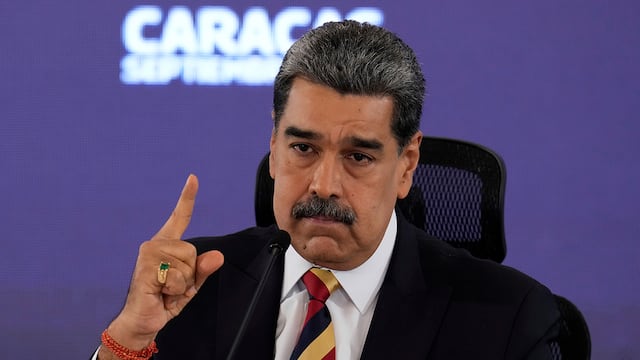 El presidente de Venezuela, Nicolás Maduro, habla durante una conferencia de prensa en Caracas, Venezuela, el lunes 1 de septiembre de 2025. (Foto AP/Ariana Cubillos)