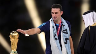 Lionel Scaloni conmemoró los dos años de la tercera estrella en Córdoba. EFE/EPA/Friedemann Vogel