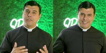 Capturas del video del sacerdote uruguayo, Jorge Vargas, en TikTok