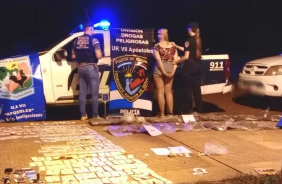 Detienen a una mujer con millonaria carga de droga en Apóstoles