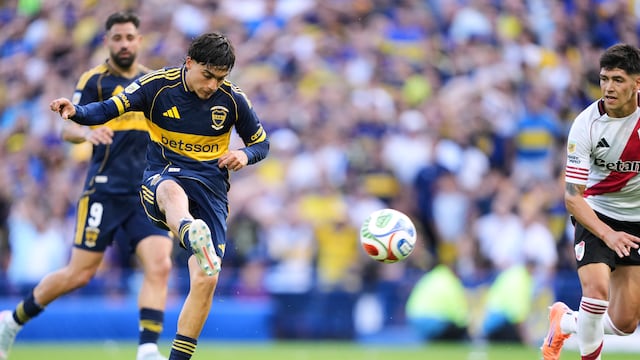 Exequiel Zeballos marcó el 1-0 de Boca ante River por la Liga Profesional. (AP)