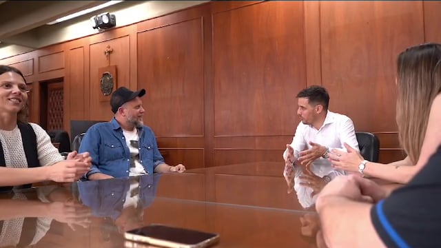 Reunión del intendente Leonardo Viotti con "Cayetano"