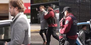 El hombre detenido en medio de las manifestaciones.