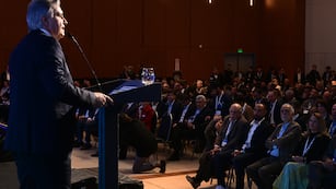 El gobernador Martín Llaryora en la apertura de la FIAC 2025. (Ramiro Pereyra / La Voz)