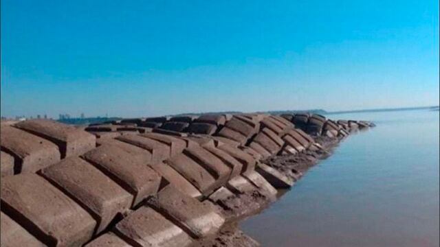 La malla del túnel subfluvial  quedó a la vista.