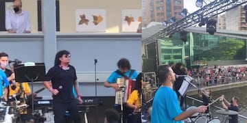 El Mandamás cantó unos temas en pleno Nueva Córdoba