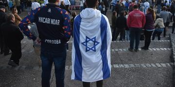 “Juntos por Israel”, marcha convocada por la Daia en barrio Urca, en la Plaza del Estado de Israel. (Facundo Luque/La Voz)