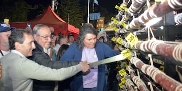 El salame más largo del mundo. Imágenes de la quinta edición del Festival del Salame y el Cerdo en Tandil. (X @GobiernoTandil)