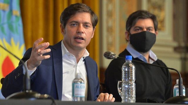 Axel Kicillof junto al ministro de Salud bonaerense, Nicolás Kreplak (web).