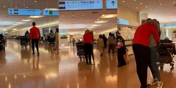 El emotivo reencuentro fue compartido por la joven esposa en su cuenta de Instagram.