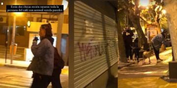 Una comerciante denunció en las redes sociales que dos jóvenes hicieron grafiti en las paredes y persianas del local de su pareja.
