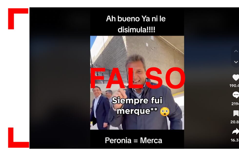 Es falso que en este video viral Sergio Massa recibe una bolsa con cocaína, lo que le arrojan son cartas