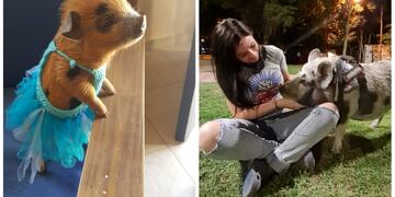 Valquiria de bebé y junto a Andrea en la actualidad.