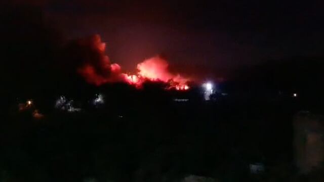 Foco de incendio en el piedemonte mendocino