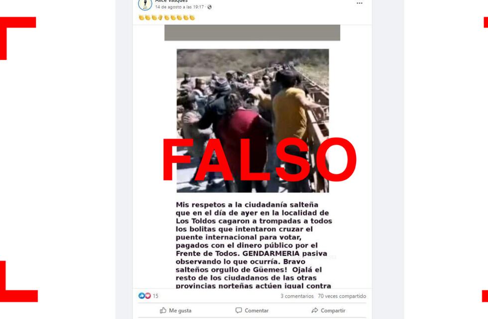 No, la foto de un altercado sobre un puente fronterizo con Bolivia no ocurrió durante las elecciones PASO 2023