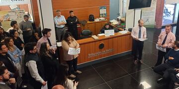 Masiva protesta de trabajadores y funcionarios judiciales en Rafaela