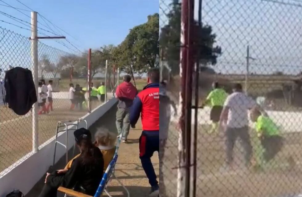 Córdoba: atacaron a la terna arbitral en un partido de la tercera división y todo quedó filmado
