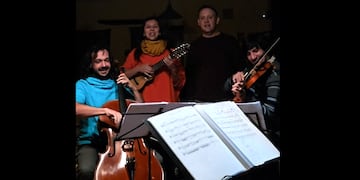 Manuel Mercado, Noelia Gareca, Sebastián Mealla y Matías Zigarán, los músicos que el ciclo Capillas Musicales presentará este sábado en Humahuaca.