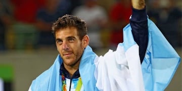 Del Potro y su medalla plateada en Río 2016.