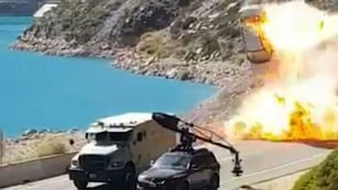 Escena de acción de la película de Adrián Suar que se filma en Mendoza.