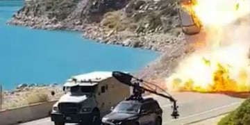 Escena de acción de la película de Adrián Suar que se filma en Mendoza.