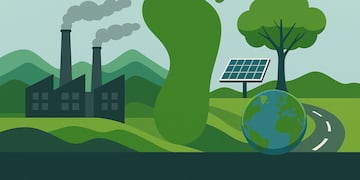 El estudio revela que casi el 70% de las emisiones provienen de la movilidad de la comunidad universitaria. (ilustración Sol Alvarez Natale)
