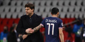 Mauricio Pochettino y Ángel Di María.