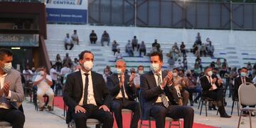 Llamosas y Calvo en el acto de asunción en Río Cuarto