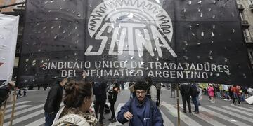 Integrantes del Sindicato Único de Trabajadores del Neumático Argentino (Sutna). Foto: Gentileza