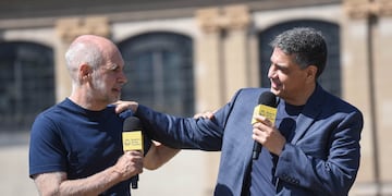 Horacio Rodríguez Larreta junto con Jorge Macri, el elegido para ser el candidato del Pro en la Ciudad de Buenos Aires.