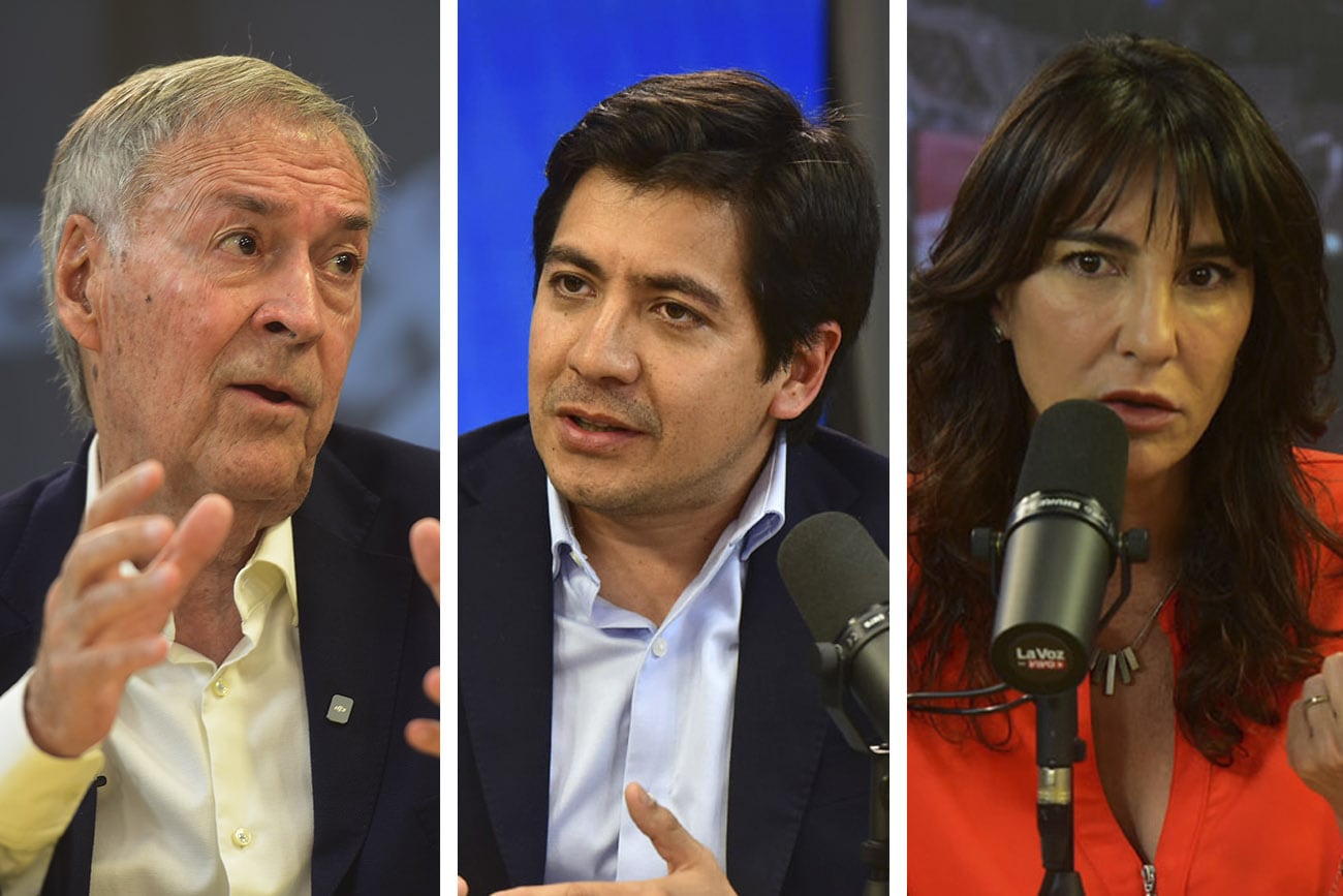Juan Schiaretti, Gonzalo Roca y Natalia De la Sota. (La Voz)