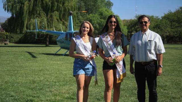 Giuliana Pilot, Virreina, y Natasha Sánchez, Reina Nacional de la Vendimia.