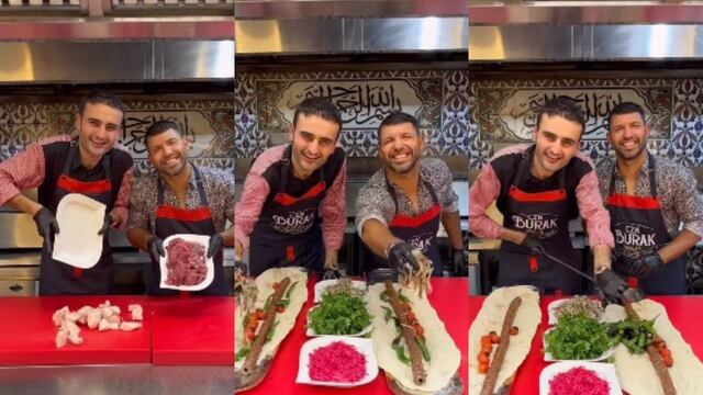 El Kun Agüero se animó a cocinar