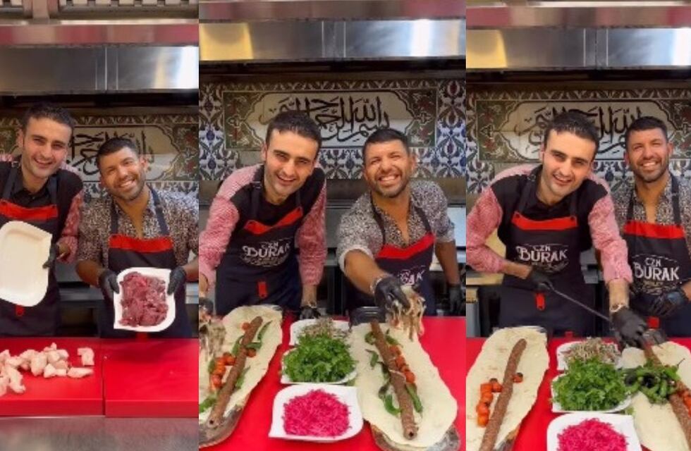 Hace todo bien: el divertido video del Kun Agüero en la cocina con el chef turco influencer