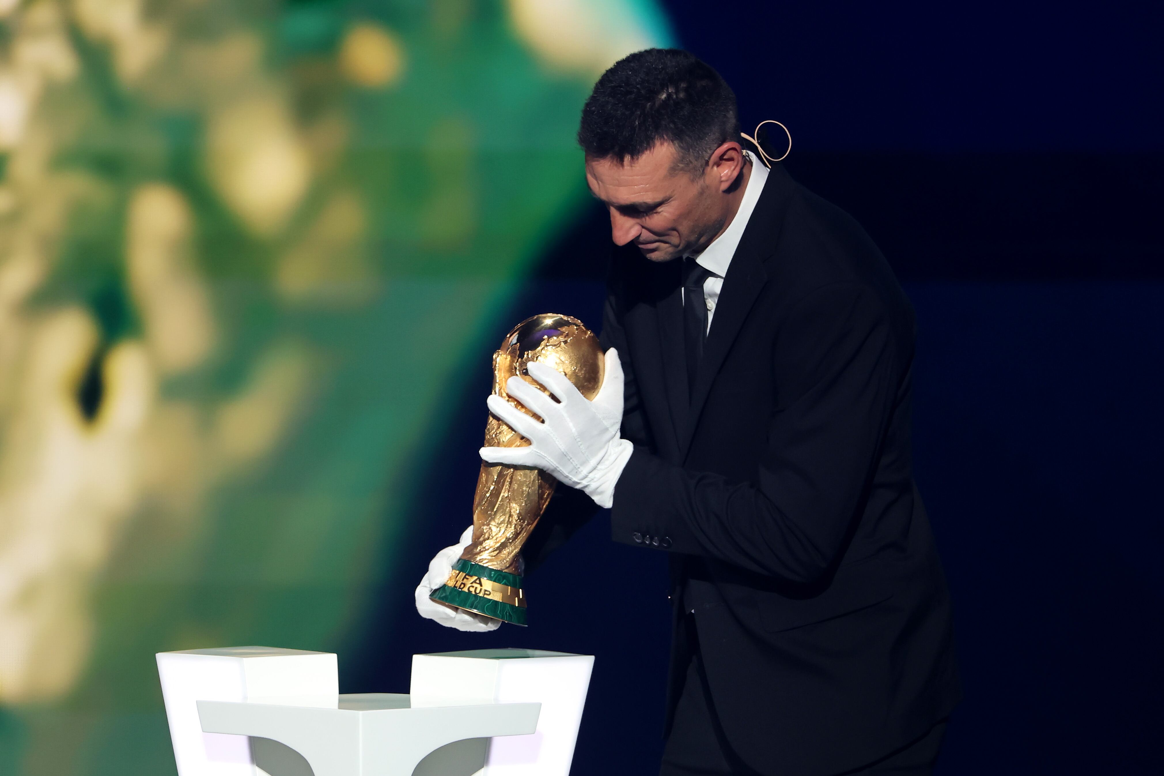 Lionel Scaloni en el sorteo del Mundial 2026. (Prensa selección argentina)