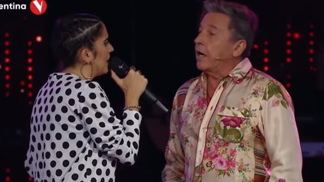 El momento en que Luciana canta a dúo con Ricardo Montaner. Foto: captura pantalla